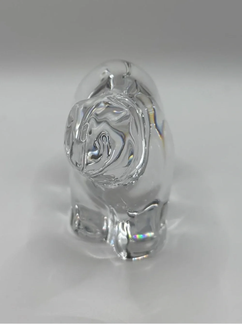 Vintage Hand Blown Hadeland Crystal Glass Figurine Polar Bear Art Paperweight - Picture 8 of 8